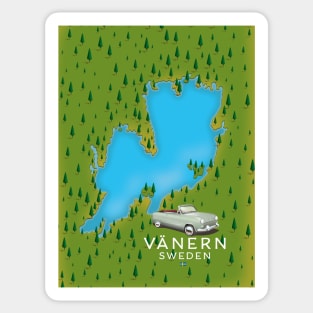 Vänern Sweden lake map poster Sticker